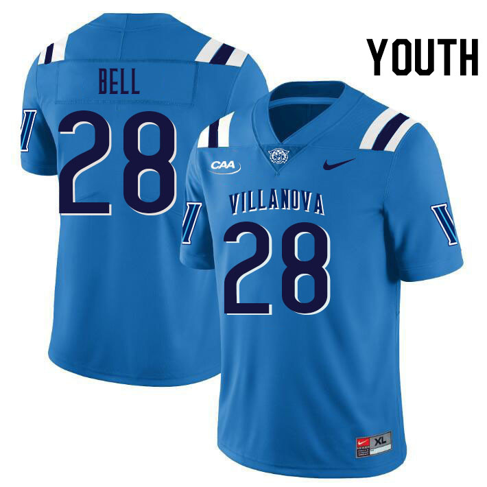 Youth #28 Brendan Bell Villanova Wildcats College Football Jerseys Stitched Sale-Light Blue